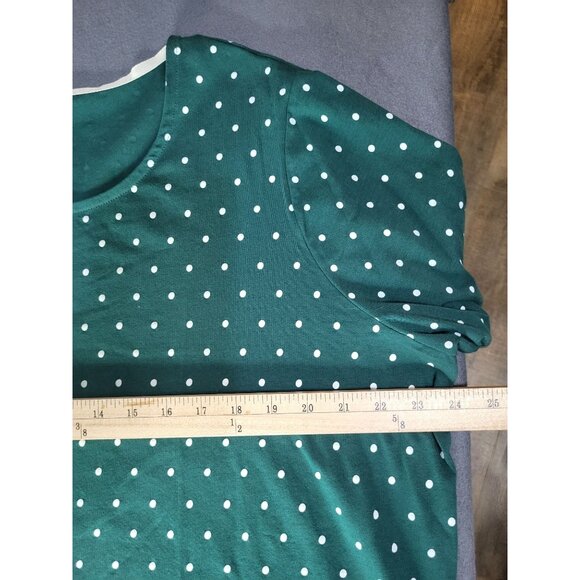 Appleseed's Womens 1X Plus Size Polka Dot Green 3/4 Sleeve T Shirt Mature Grandm - Picture 4 of 6